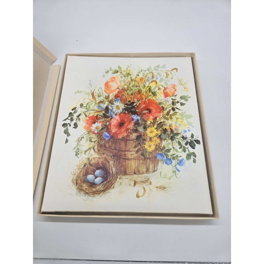 vintage 1973 Hallmark Bouquet Memory Mount Photo Album In Box